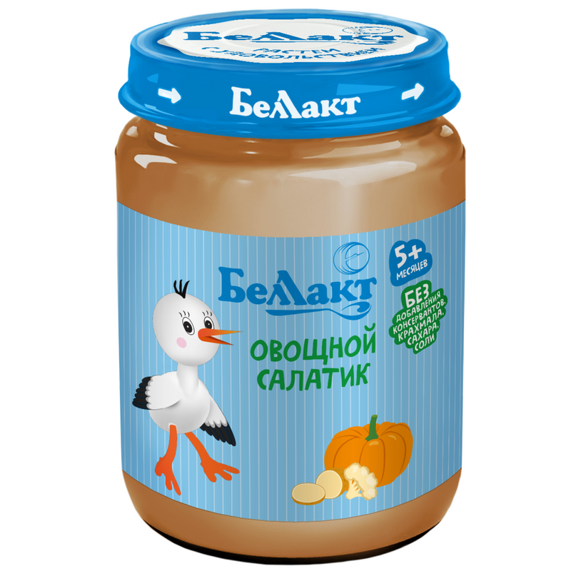 

Пюре Беллакт Овощной салатик, 170г, с 5 м., Овощной салатик 170г