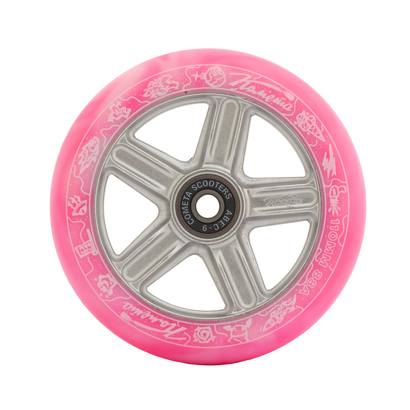 Колесо для трюкового самоката Комета 110мм Фэйт Бело-розовый/Серый