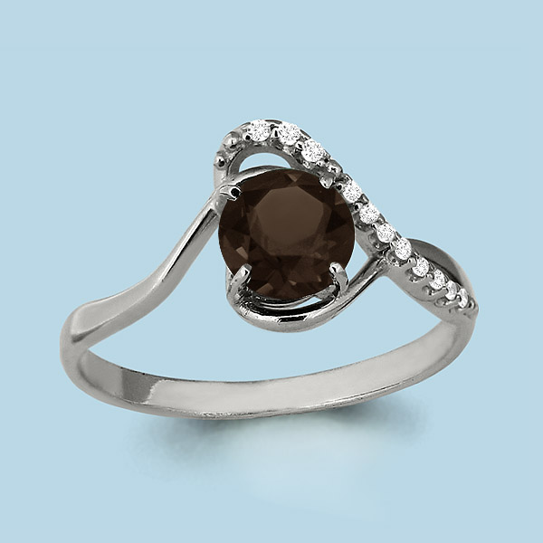 

Кольцо из серебра с кварцем/фианитом р., Aquamarine 6551101А, 6551101А_925_з