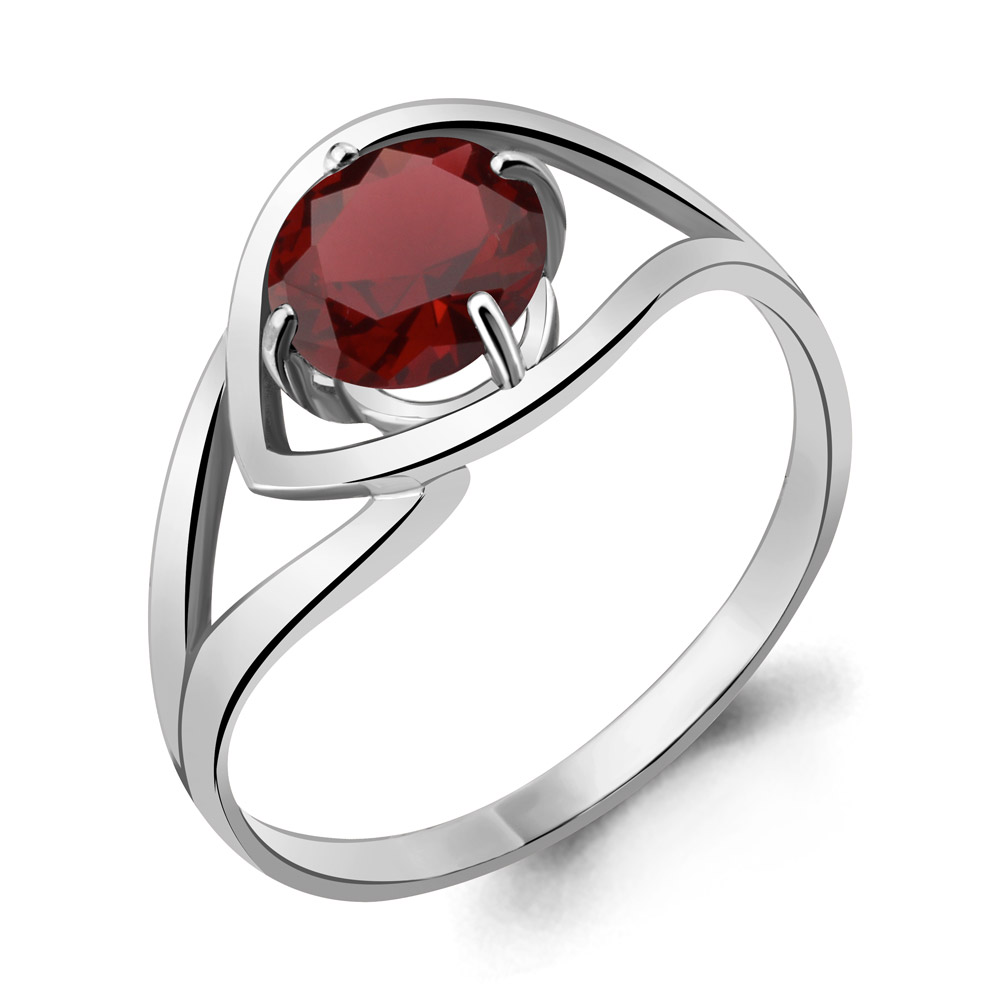 

Кольцо из серебра с гранатом р. , Aquamarine 6551203_925_р, 6551203_925_р