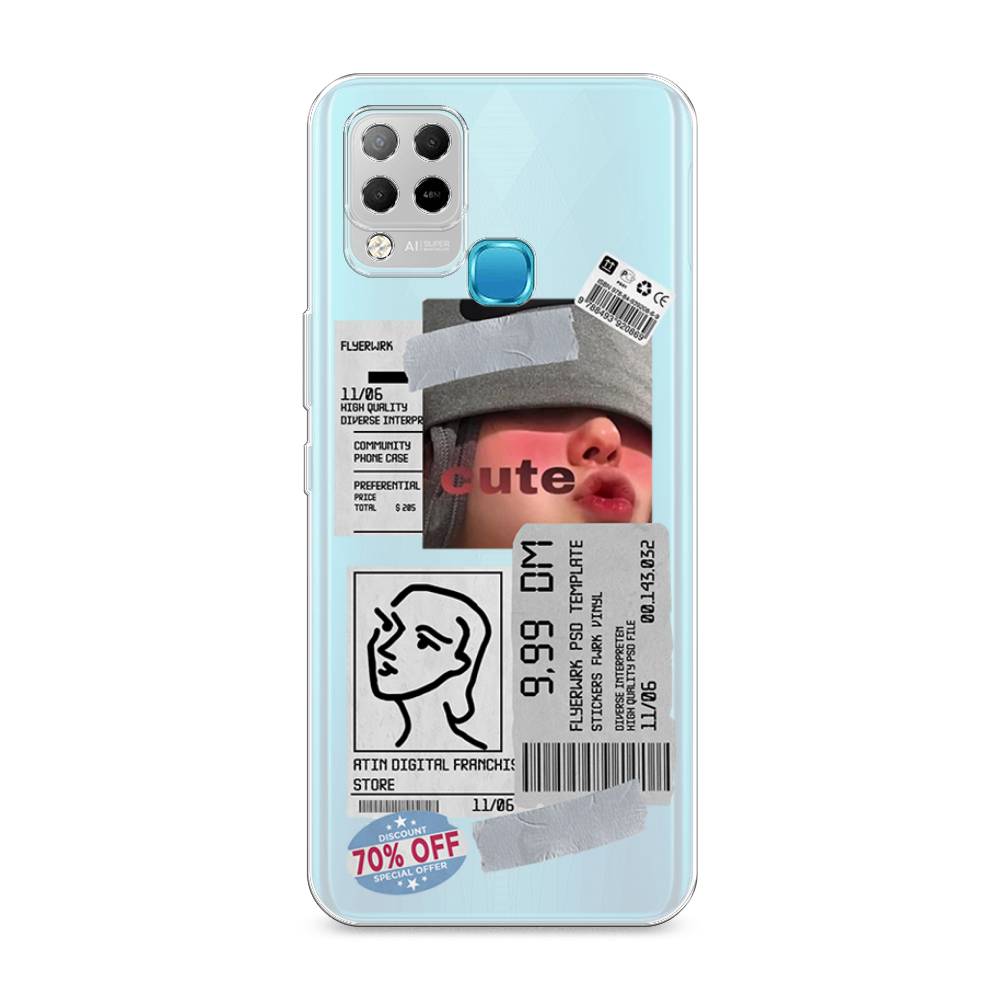 

Чехол на Infinix Hot 10S "Cute girl collage", Розовый;серый;голубой, 3100250-6
