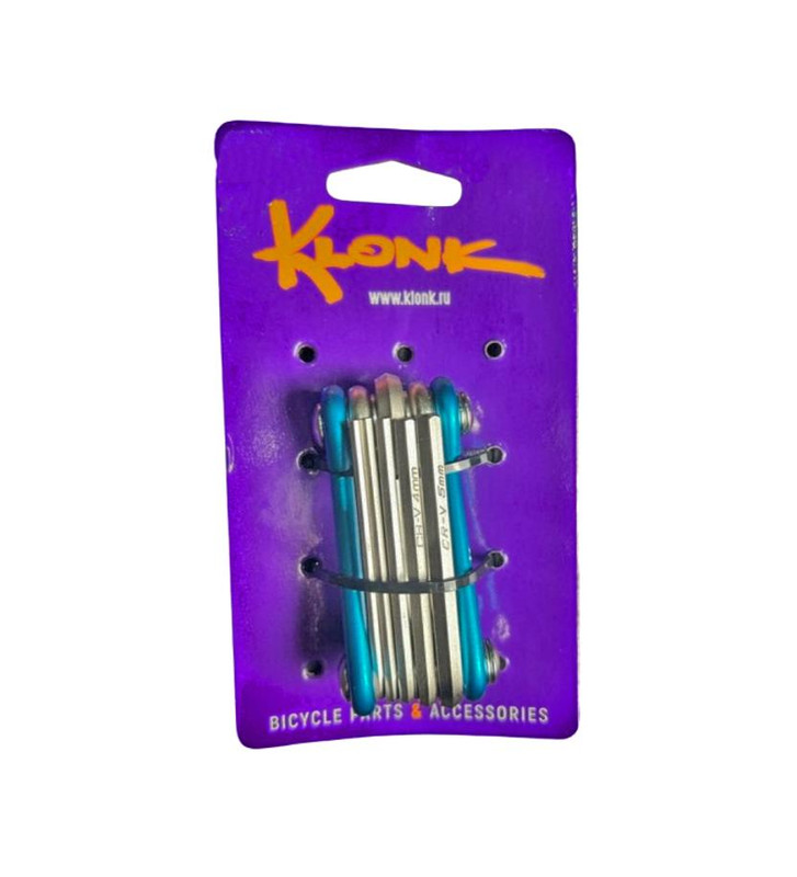 Набор ключей складной KLONK BASIC 8 в 1 мультитул, 2/2.5/3/4/5/6 мм синий