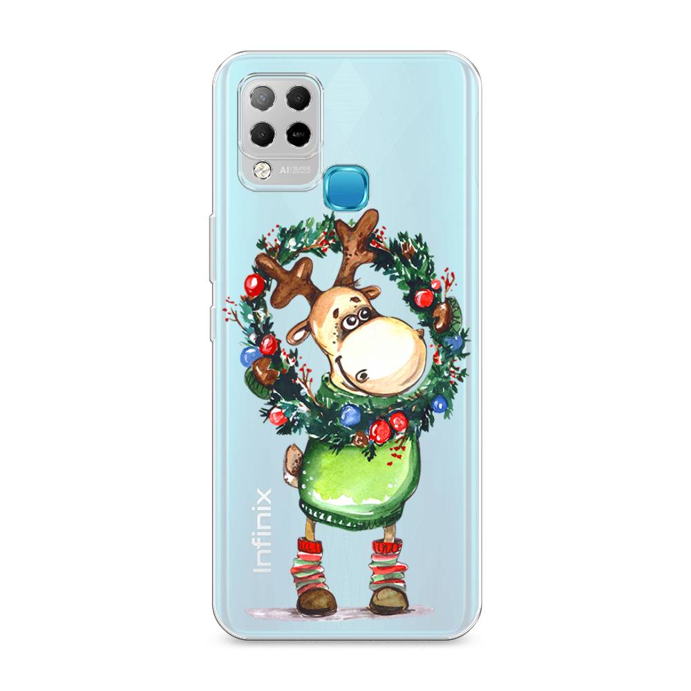 

Чехол на Infinix HOT 10S "Олень с новогодним венком", 3100250-4