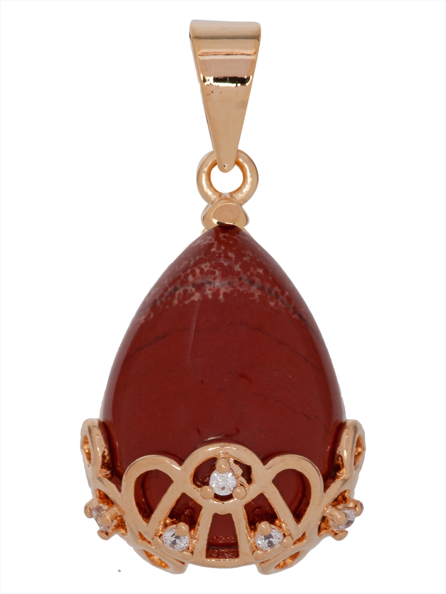 

Кулон из бижутерного сплава Lotus Jewelry 3044P-22JR, яшма/циркон, 3044P-22JR