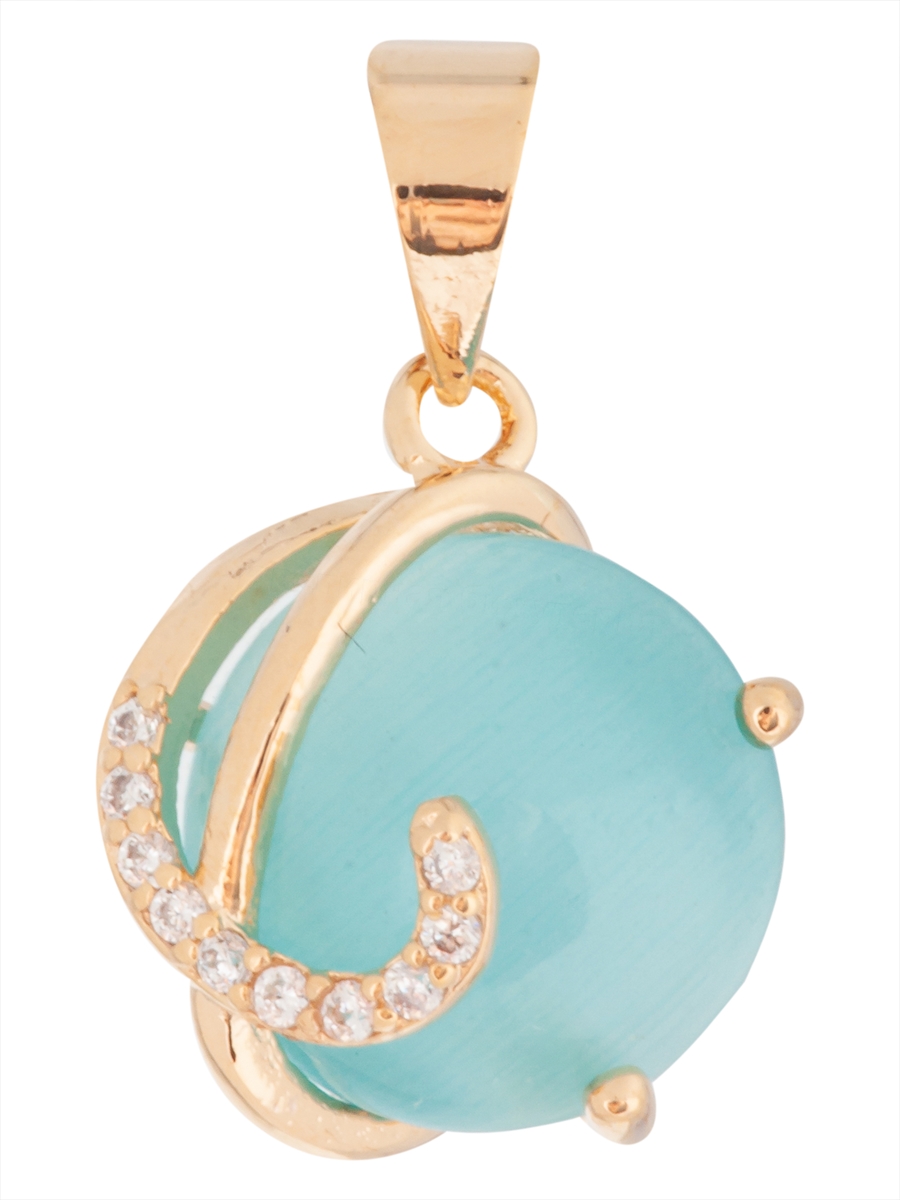

Кулон из бижутерного сплава Lotus Jewelry 3043P-08CA, кошачий глаз/циркон, 3043P-08CA