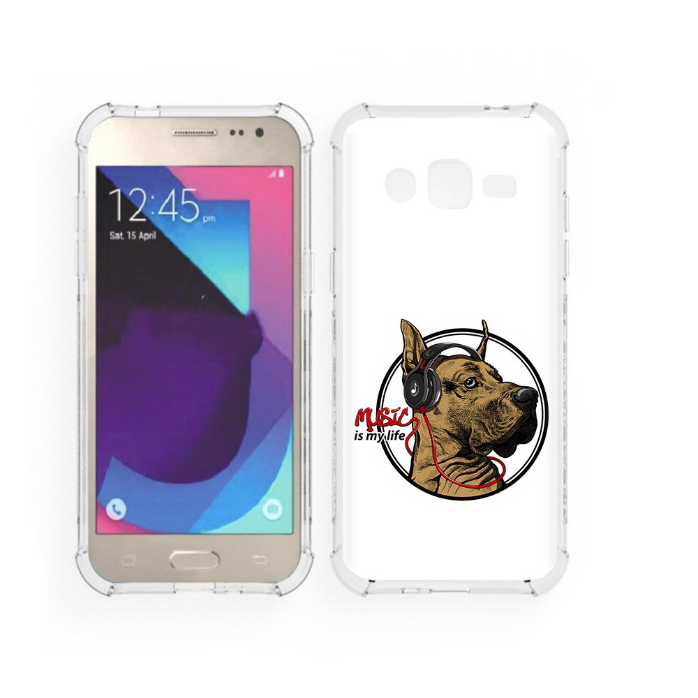 

Чехол MyPads Tocco для Samsung Galaxy J2 музыкальная собака (PT226924.572.490), Прозрачный, Tocco