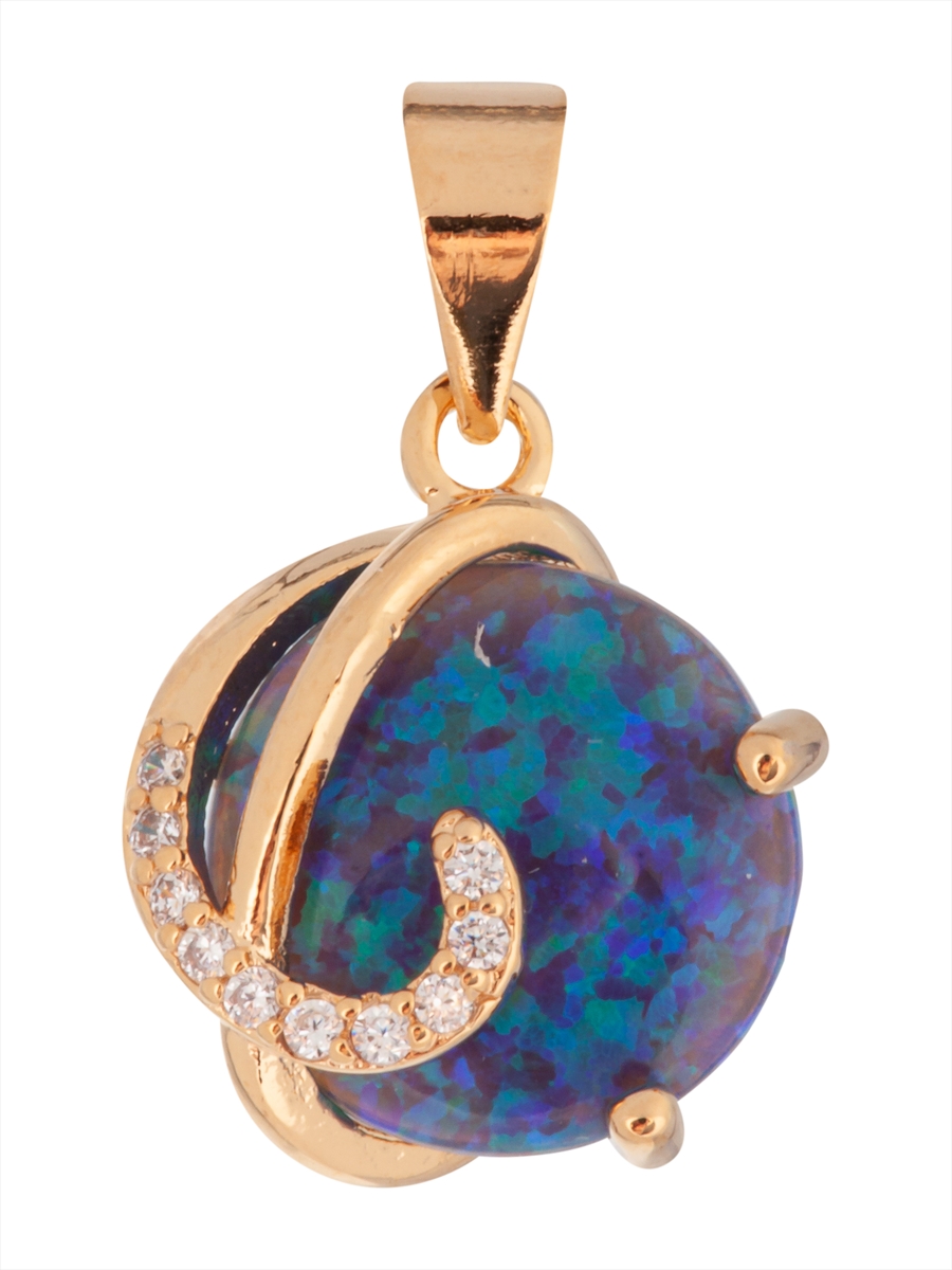 

Кулон из бижутерного сплава Lotus Jewelry 3043P-08OJK14, опал/циркон, 3043P-08OJK14