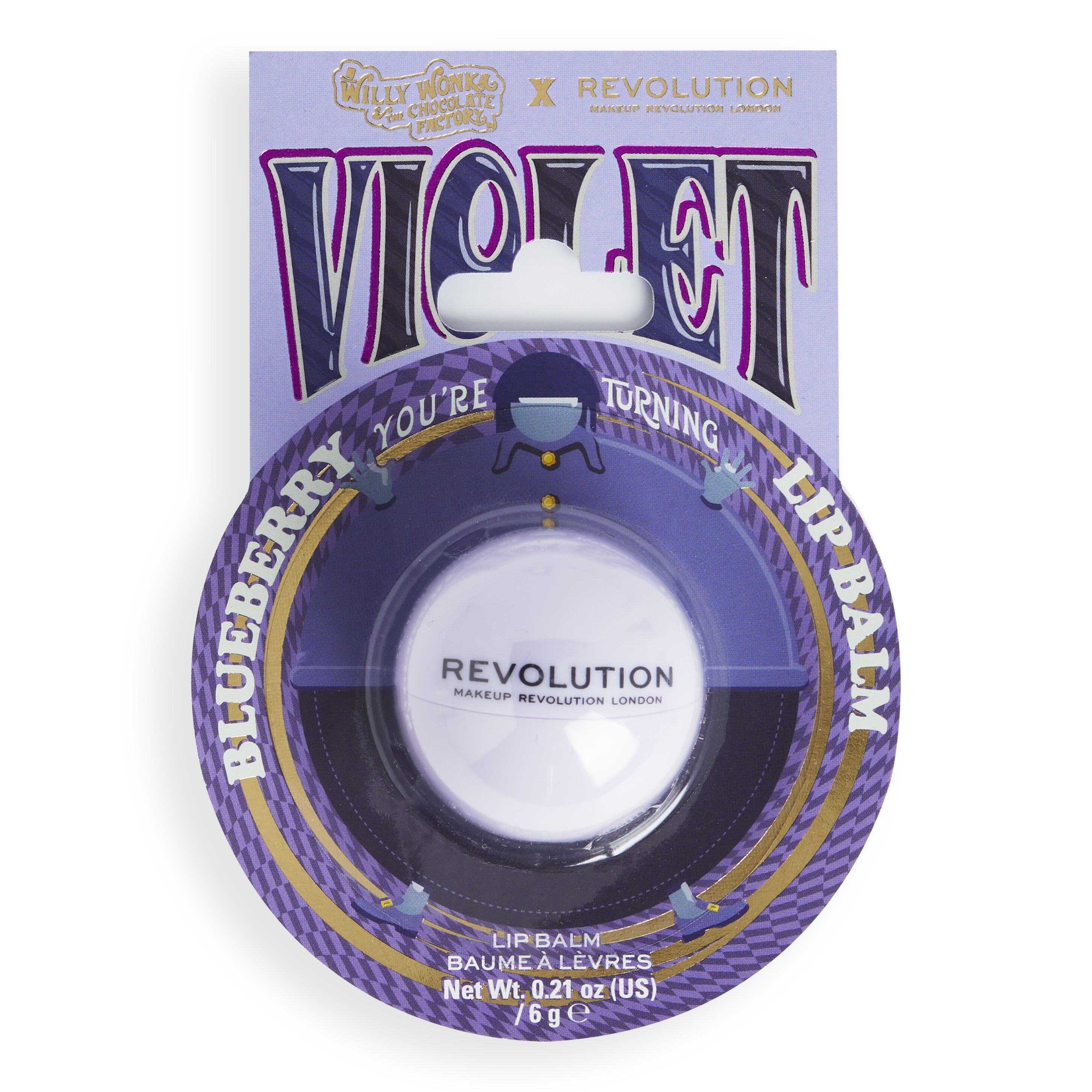Бальзам Revolution Makeup Willy Wonka&The chocolate factory Violet Blueberry Lip Balm