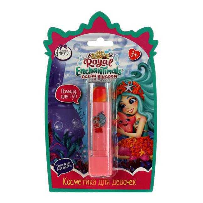 

Помада для губ детская Милая леди Enchantimals трехцветная в ассортименте, Розовый