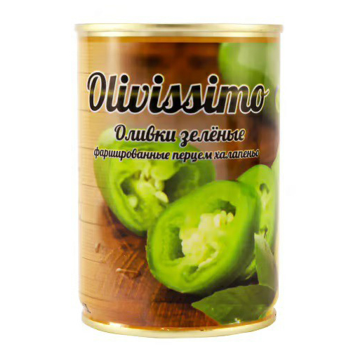 

Оливки Olivissimo фаршированные перцем халапеньо 280 г