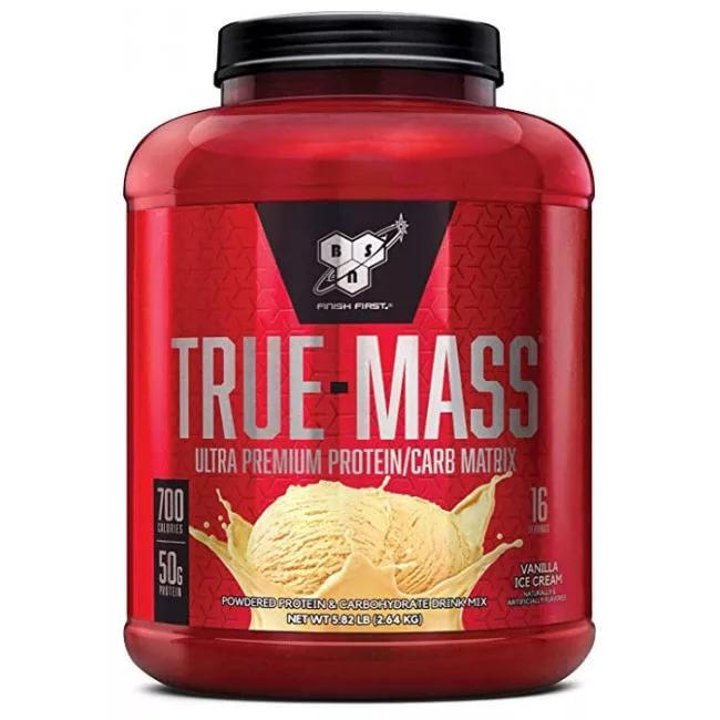 BSN True-Mass, 2640 г, вкус: ванильное мороженое