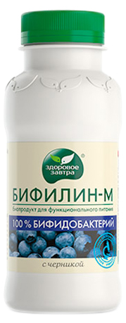 

Кисломолочный напиток Здоровое завтра Бифилин-М черника 3,2% БЗМЖ 200 мл