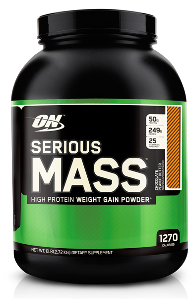 Optimum Nutrition Serious Mass, 2727 г, вкус: шоколадно-арахисовое масло