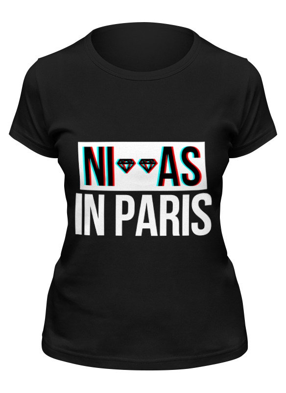 

Футболка женская Printio In paris черная L, Черный, In paris