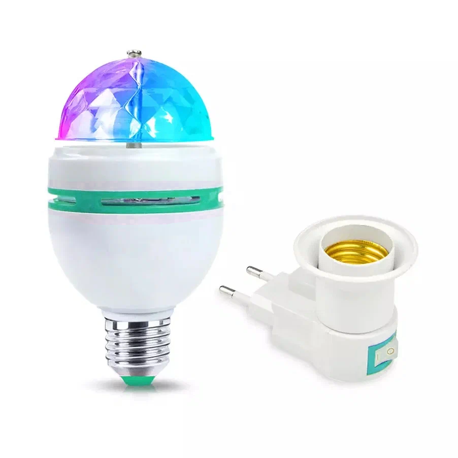 фото Светильник-проектор qvatra лампа диско шар с адаптером цвет белый