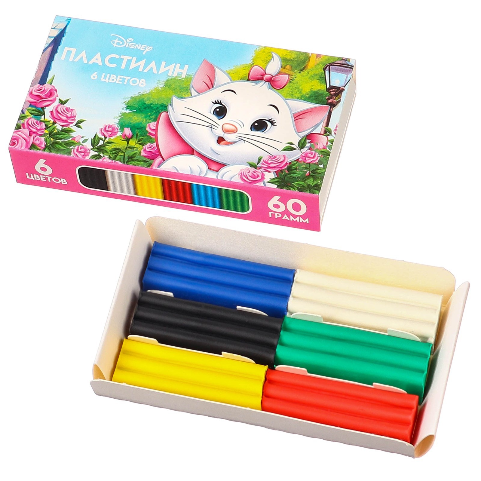 

Пластилин 6 цветов 60 г "Кошечка Мари", Разноцветный
