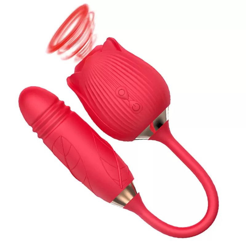 Вибратор Andry's вакуумно-волновой роза красный 32 см