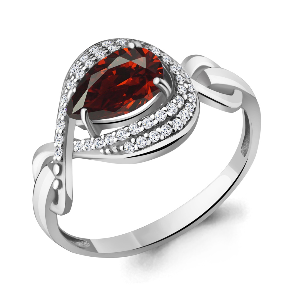 

Кольцо из серебра с гранатом р. 20 Aquamarine 6552403А_925_р, 6552403А_925_р