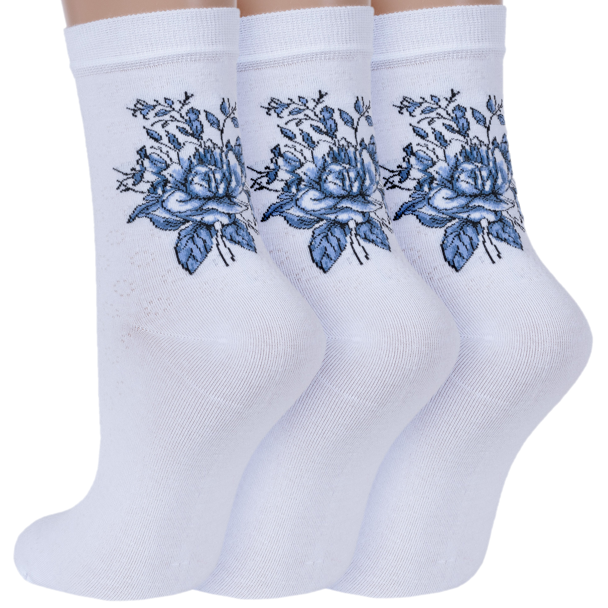 

Комплект носков женских Rusocks 3-Ж3-13018 белый; синий 23-25, 3-Ж3-13018