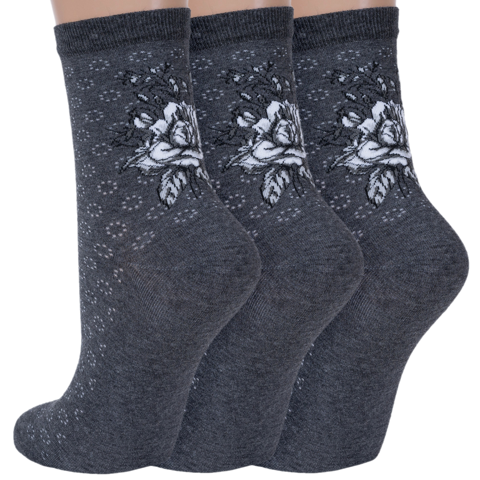 

Комплект носков женских Rusocks 3-Ж3-13018 серый; белый 23-25, 3-Ж3-13018