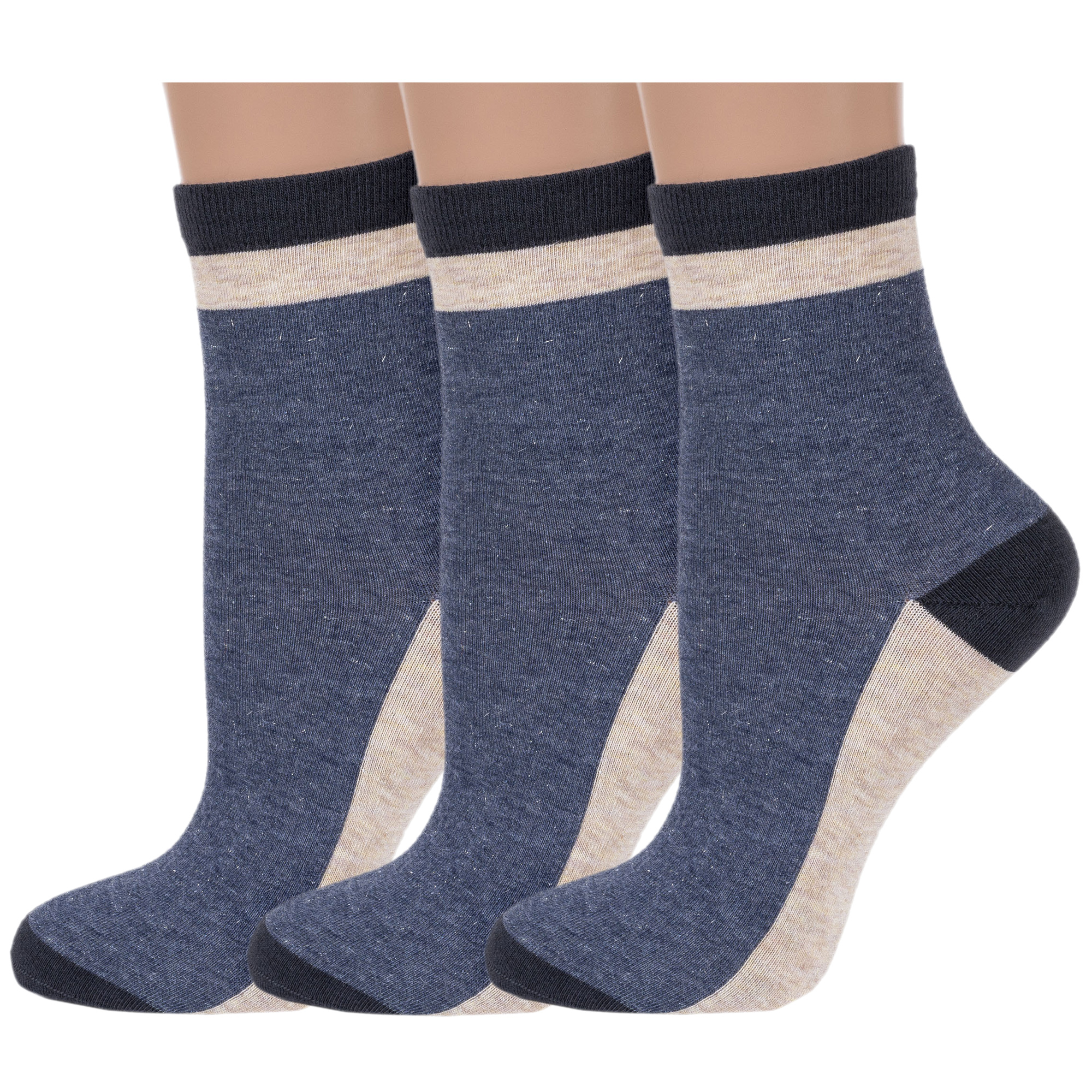 

Комплект носков женских Rusocks 3-Ж3-13408 бежевый; серый 23-25, 3-Ж3-13408