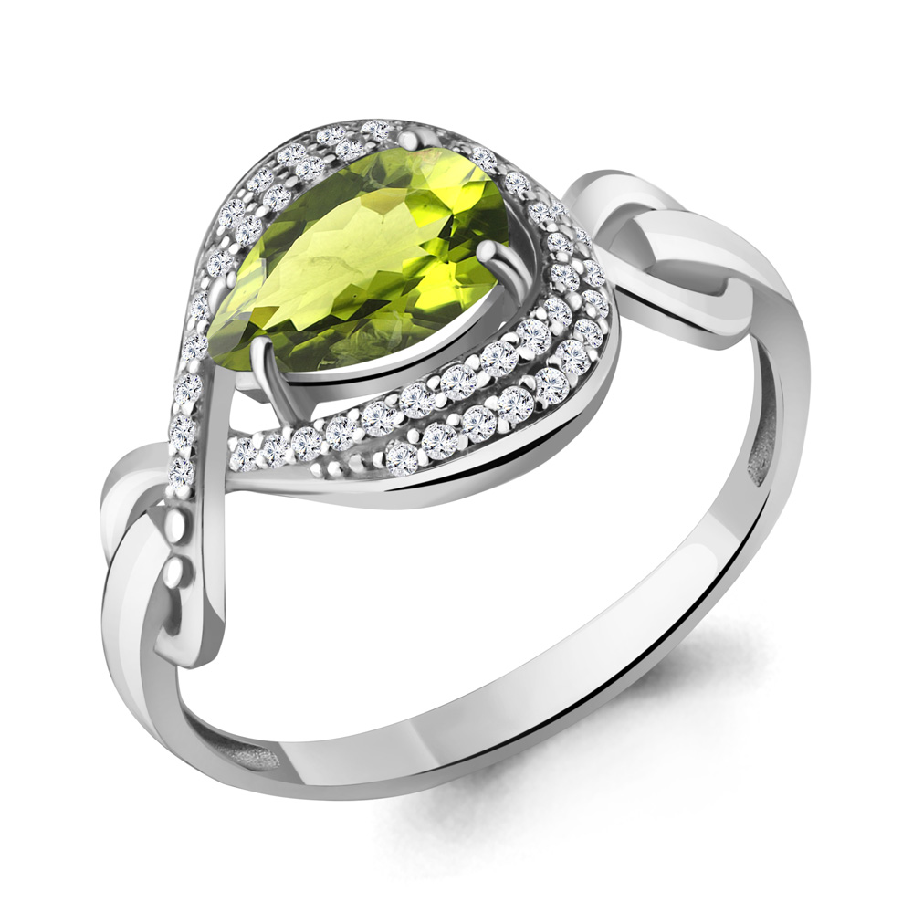 

Кольцо из серебра с хризолитом р. 19,5 Aquamarine 6552407А_925_р, 6552407А_925_р