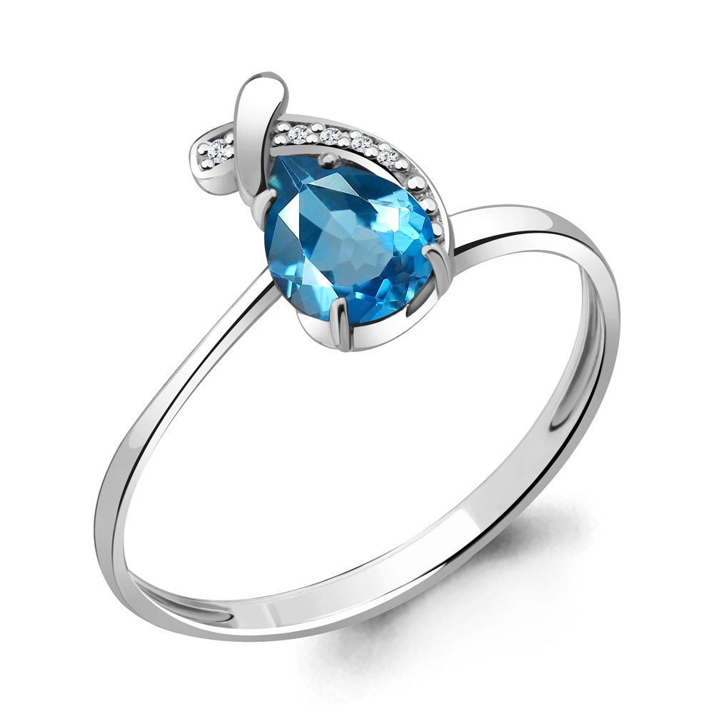 

Кольцо из серебра с топазом р. 20,5 Aquamarine 6552705А_925_р, 6552705А_925_р