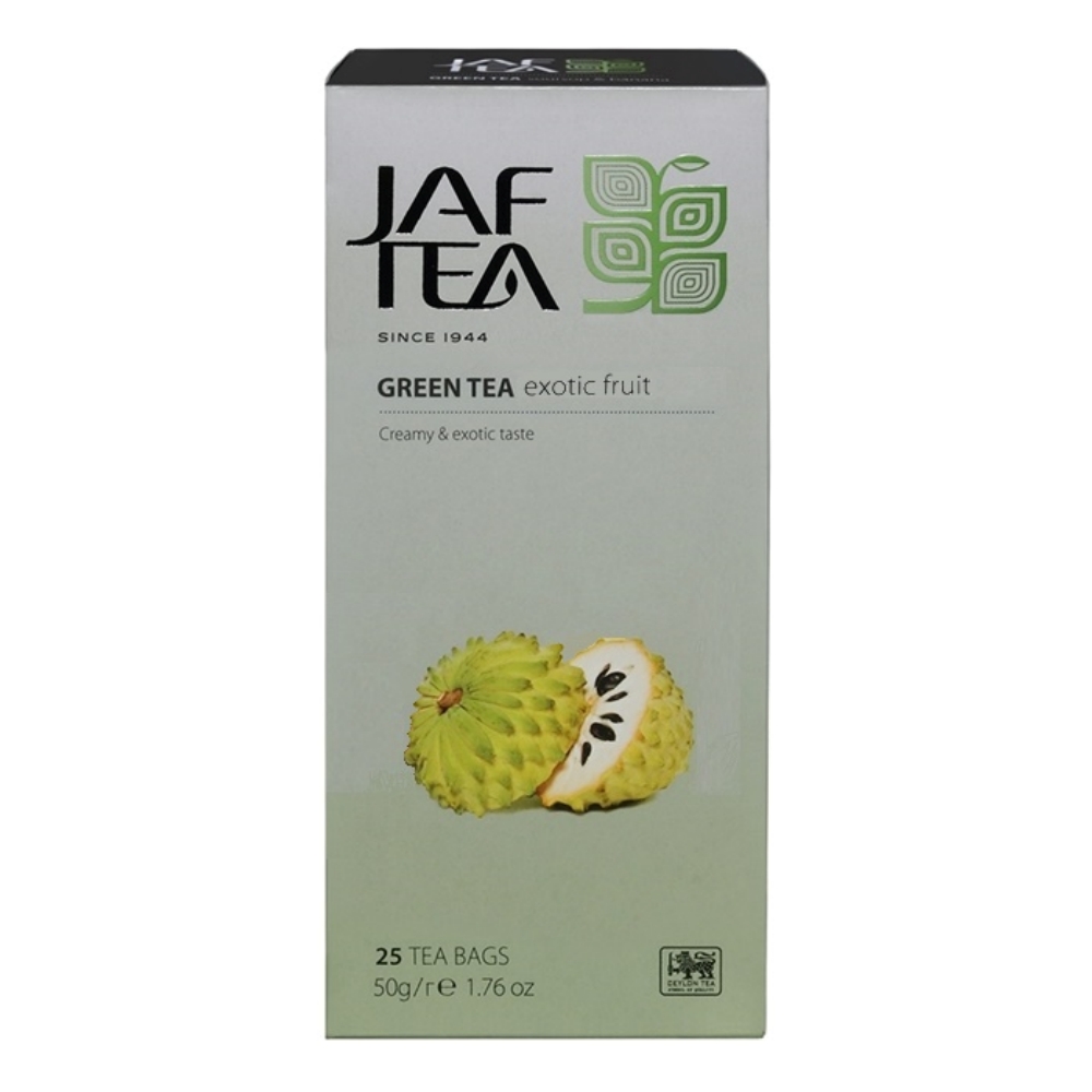 Чай зелёный JAF TEA Green Tea Exotic fruit с соусап, 25 пакетиков