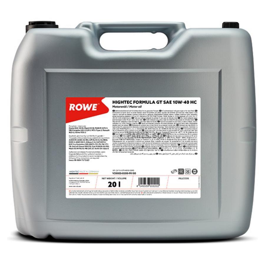

Моторное масло ROWE синтетическое 10w40 20л