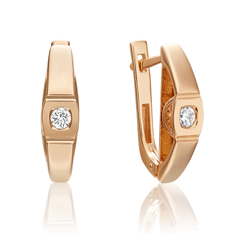 

Серьги из золота PLATINA jewelry 02-3820, бриллиант, 02-3820