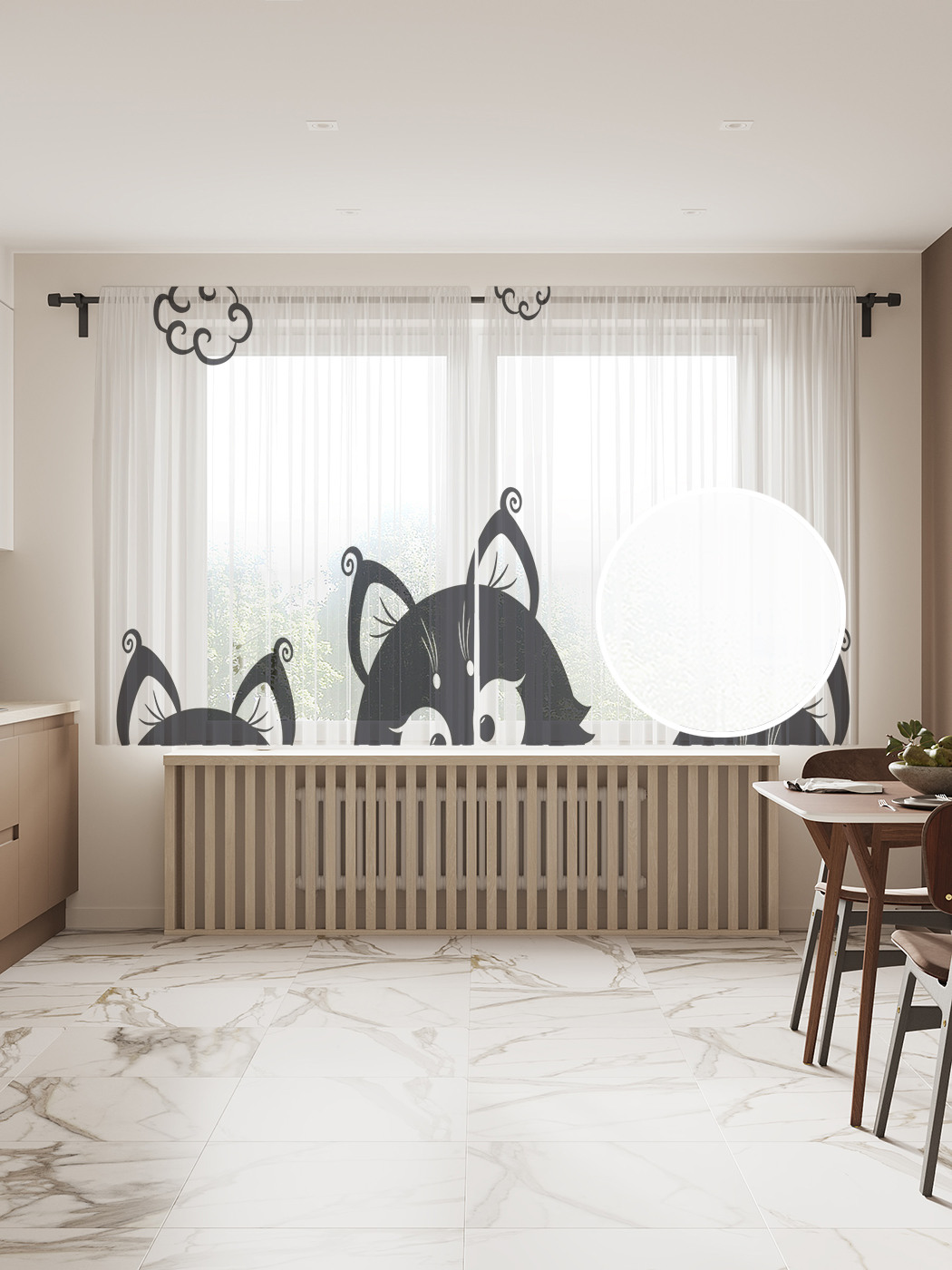 

Фототюль JoyArty "Приветливые коты", 145x180 см (2 полотна со шторной лентой + 50 крючков), Приветливые коты