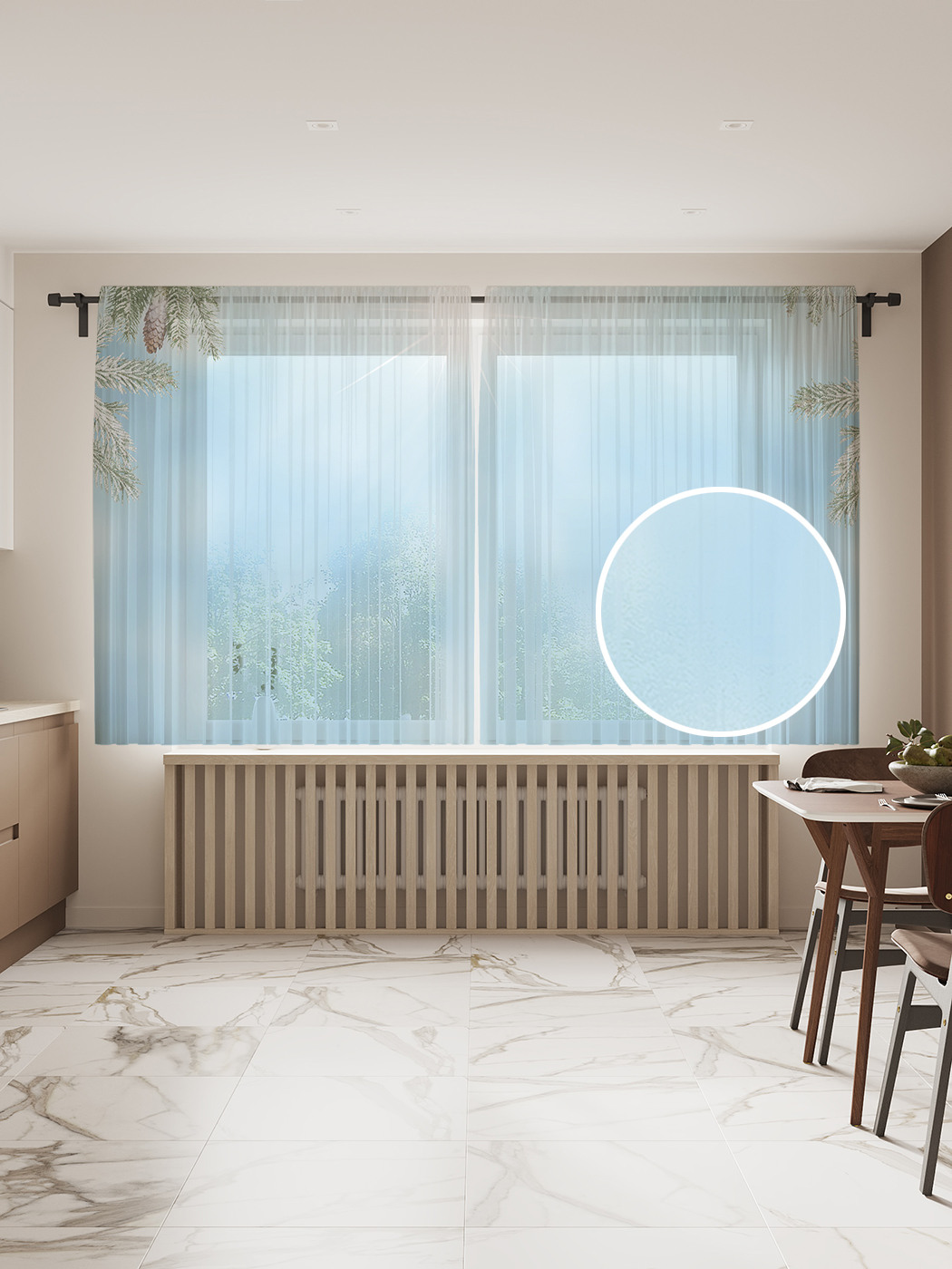 

Фототюль JoyArty "Снежные холмы", 145x180 см (2 полотна со шторной лентой + 50 крючков), Снежные холмы