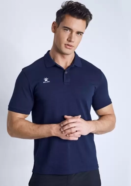 

Футболка мужская KELME Short sleeve polo shirt синяя 42 RU, Short sleeve polo shirt