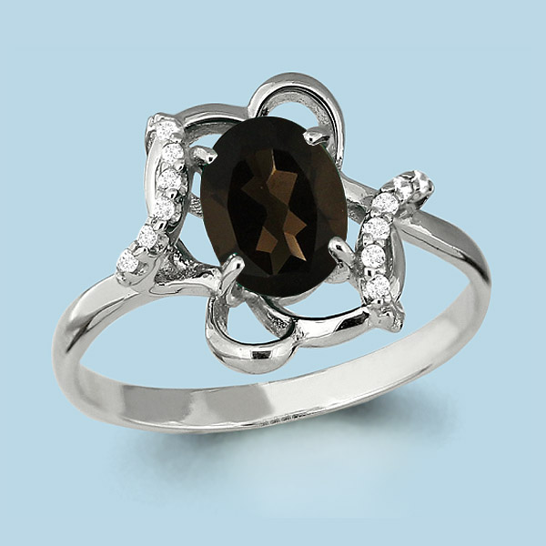 

Кольцо из серебра с кварцем р. 17,5 Aquamarine 6553001А_925_р, 6553001А_925_р