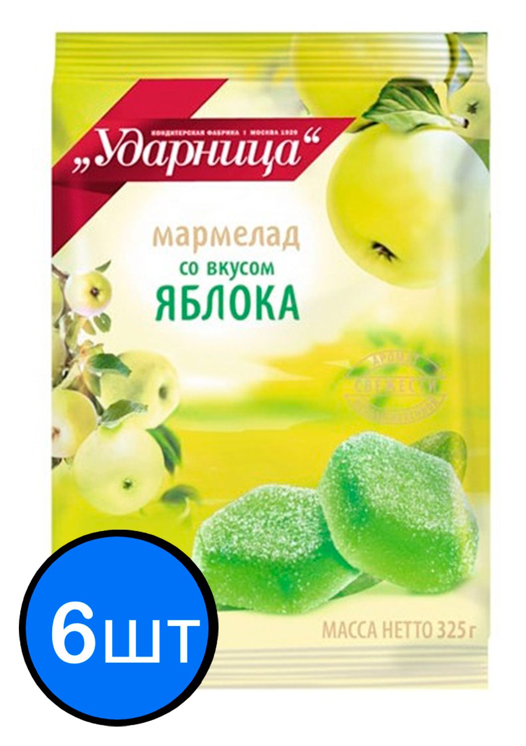 

Мармелад яблочный "Ударница" 325г х 6шт