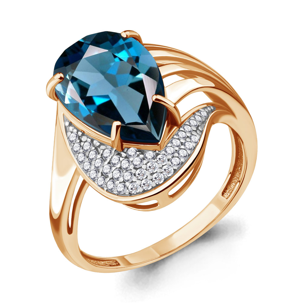 

Кольцо из серебра с топазом р.  Aquamarine 6553393А_925_з, 6553393А_925_з