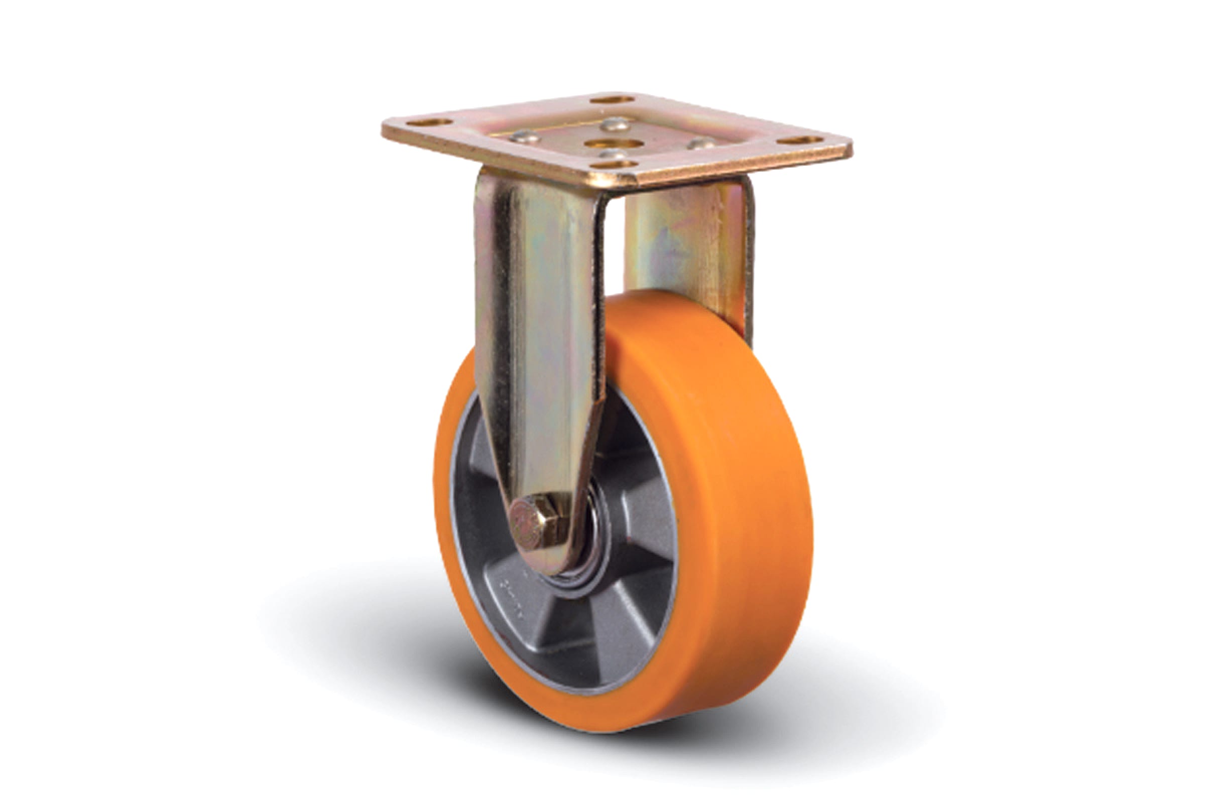 сверхмощное полиуретановое неповоротное колесо mfk torg MFK-TORG Колесо полиуретановое диск алюминий неповоротное 100 мм ED02-ABP-100 ED02-ABP-100