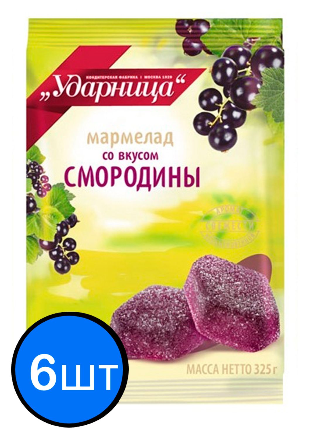 

Мармелад черная смородина "Ударница" 325г х 6шт
