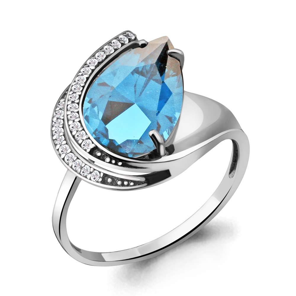 

Кольцо из серебра с топазом р. 17,5 Aquamarine 6553492А_925_р, 6553492А_925_р