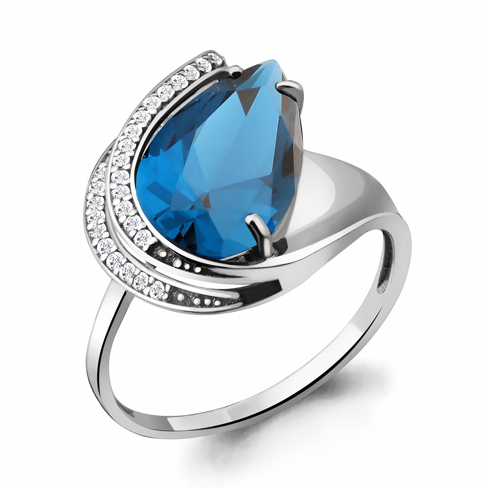 

Кольцо из серебра с топазом р. 20 Aquamarine 6553493А_925_р, 6553493А_925_р