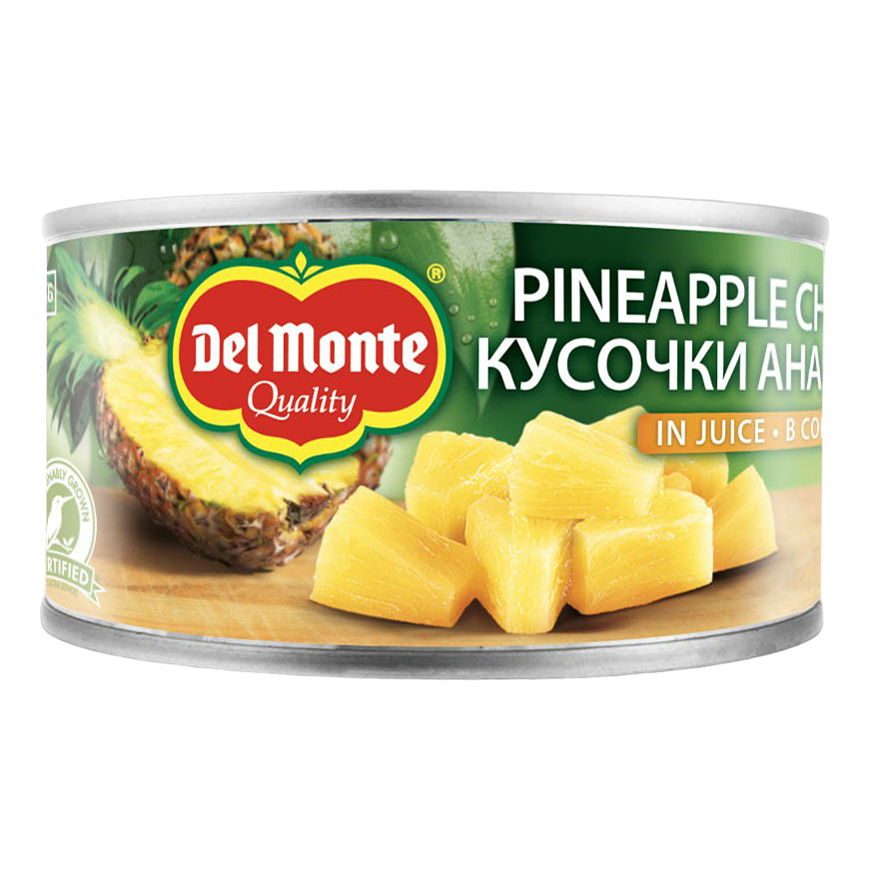 Ананасы Del Monte Королевские резаные в собственном соку 230 г