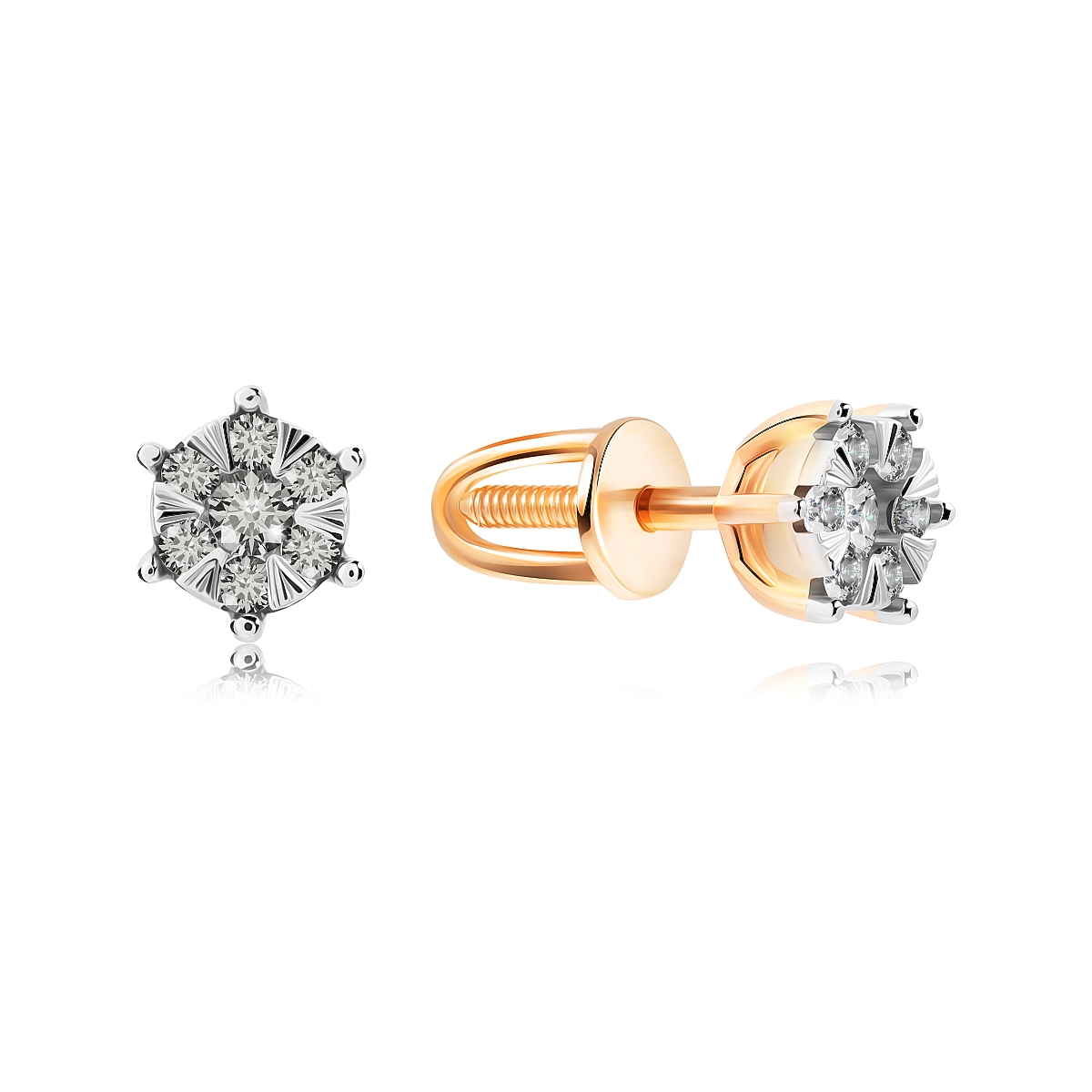 

Серьги пусеты из красного золота VALTERA 108692, бриллиант, 108692