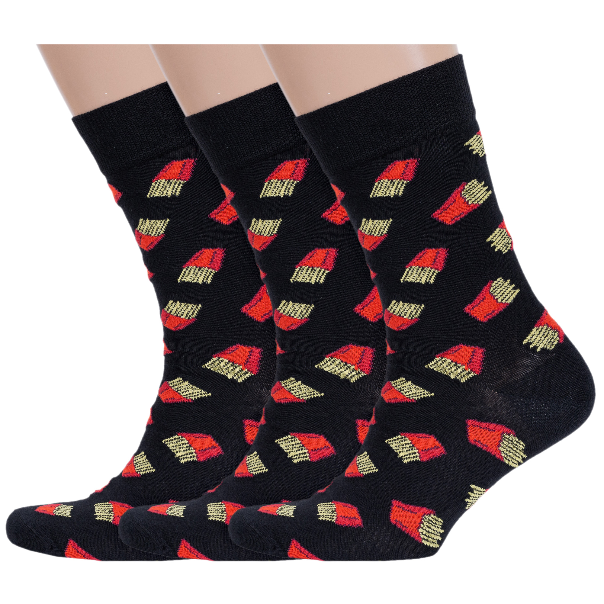 

Комплект носков мужских Rusocks 3-М3-13014 разноцветных 27-29, Черный;красный;желтый, 3-М3-13014
