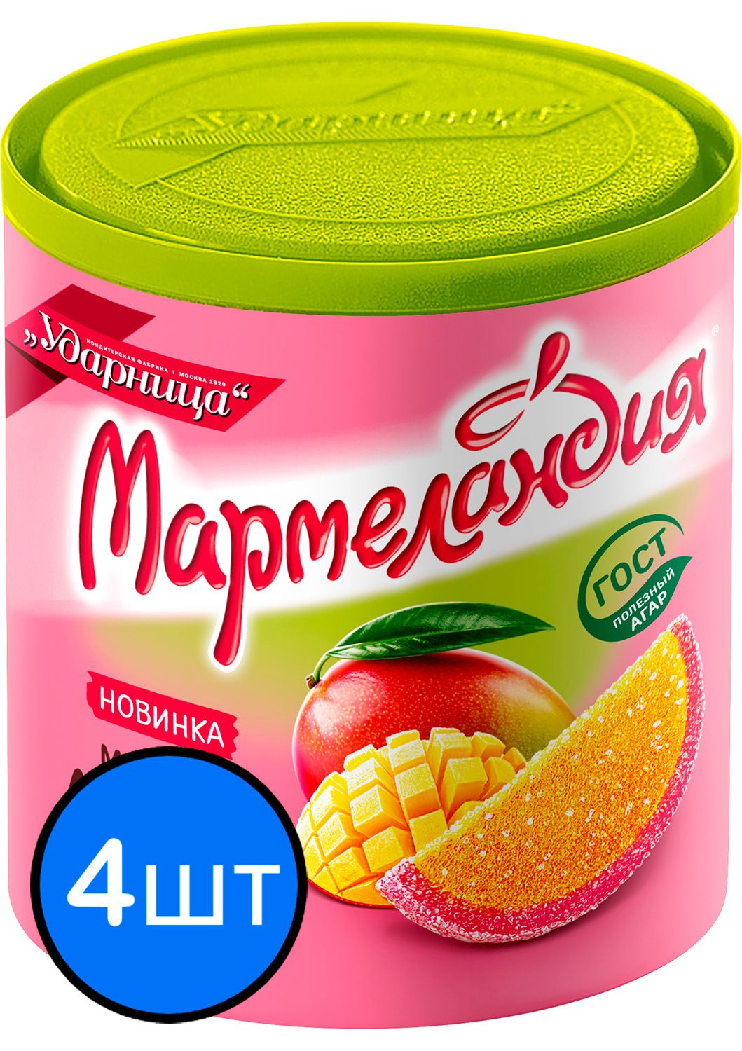

Мармелад Сочное манго дольки "Мармеландия", 250г х 4шт