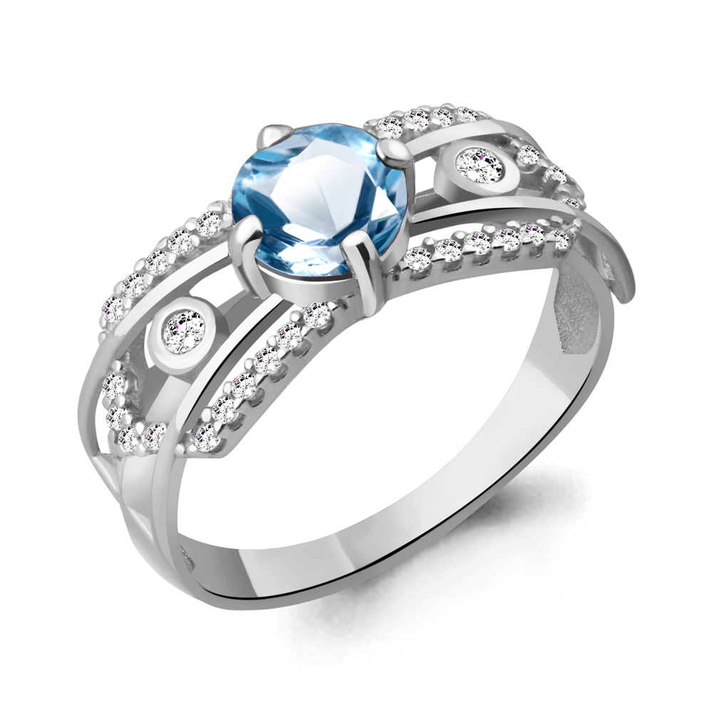 фото Кольцо из серебра с топазом р. 18,5 aquamarine 6557005а_925_р