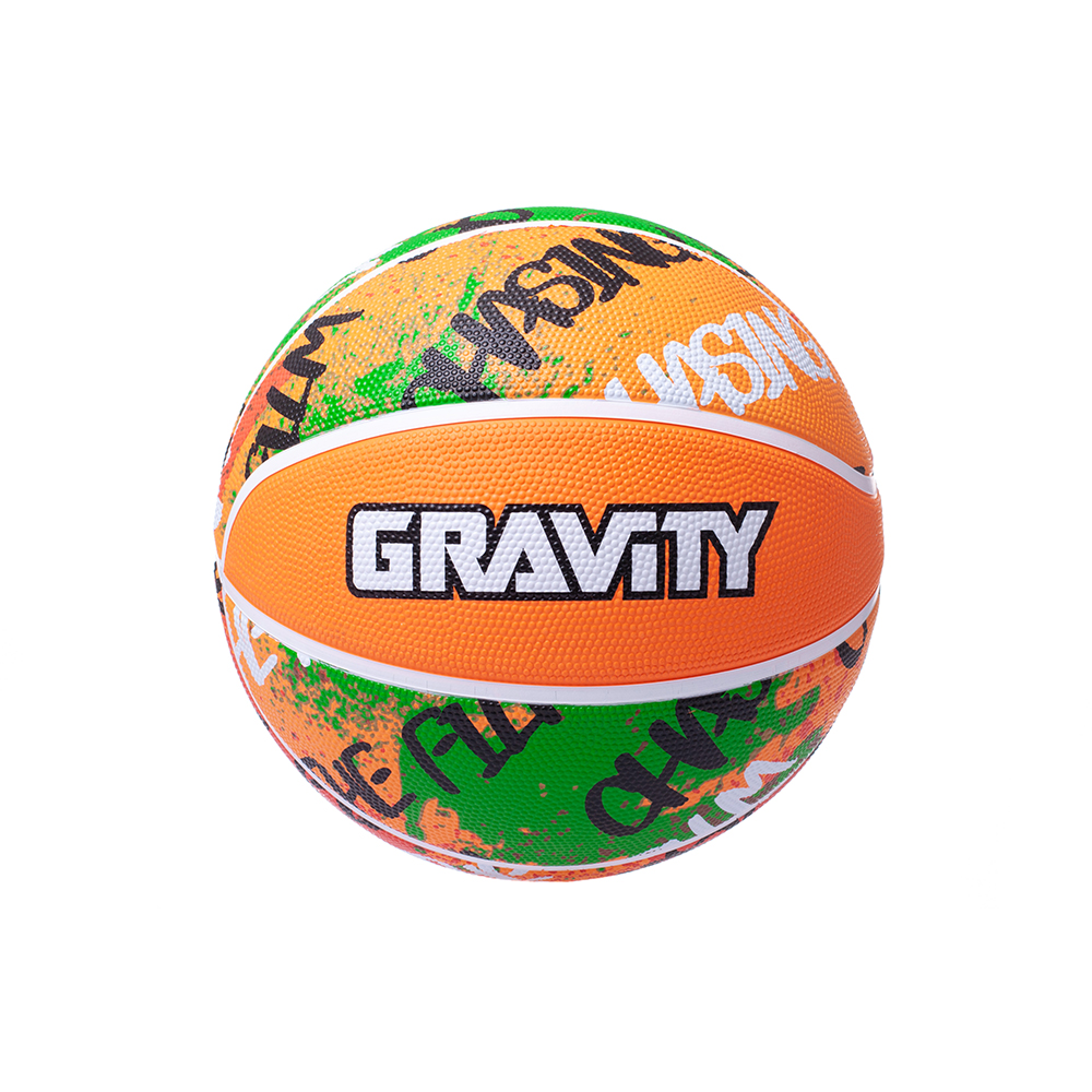 Баскетбольный мяч Gravity, резиновый, оранжево-зеленый, размер 7