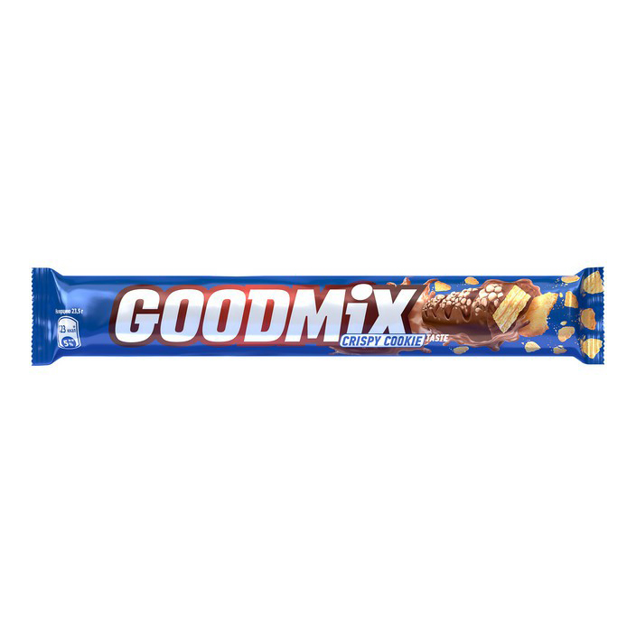 Шоколадный батончик Goodmix Crispy Cookie taste с хрустящей вафлей 47 г
