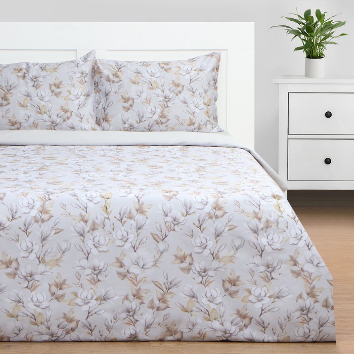 

Постельное бельё Этель евро Beige flowers, 200 х217 см, 214х240 см, 50х70 см -2 шт, Eucalyptus