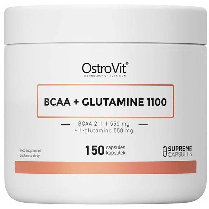 BCAA + Glutamine Ostrovit 220 г, (150 капс.), без вкуса