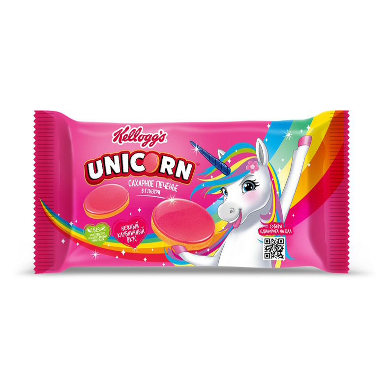 

Печенье Kellogg’s Unicorn сахарное в глазури клубника 105 г